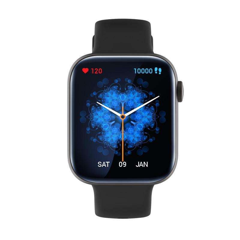 P45 1.8 inch Color Screen Smart Watch,Support Heart Rate Monitoring/Blood Pressure Monitoring(Black)