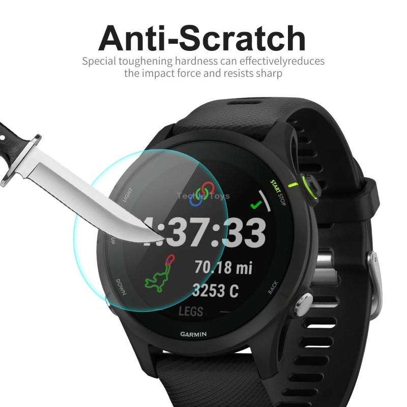 2 PCS For Garmin Forerunner 255 ENKAY 0.2mm 9H Tempered Glass Screen Protector Watch Film