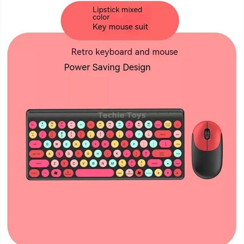 QW02 Wireless Keyboard Mouse Set(Pink)