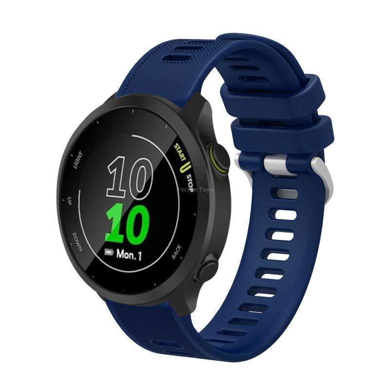For Garmin Forerunner 55 20mm Silicone Twill Watch Band(Midnight Blue)