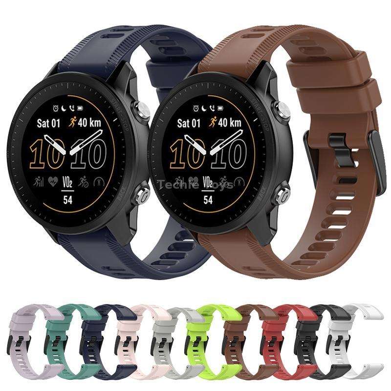 For Garmin Forerunner 945 22mm Solid Color Silicone Watch Band(Sand Pink)