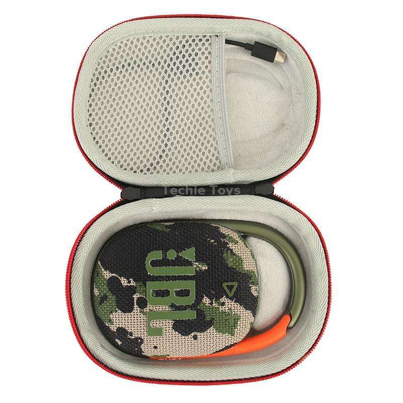 For JBL Clip4 Bluetooth Speaker EVA Shockpproof Storage Box Case(Black Orange)