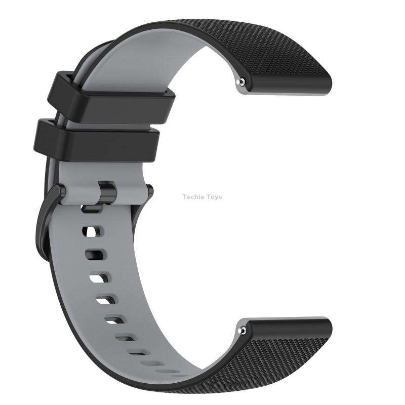 For Garmin Forerunner 245 Music 20mm Checkered Two-Color Silicone Watch Band(Black+Grey)
