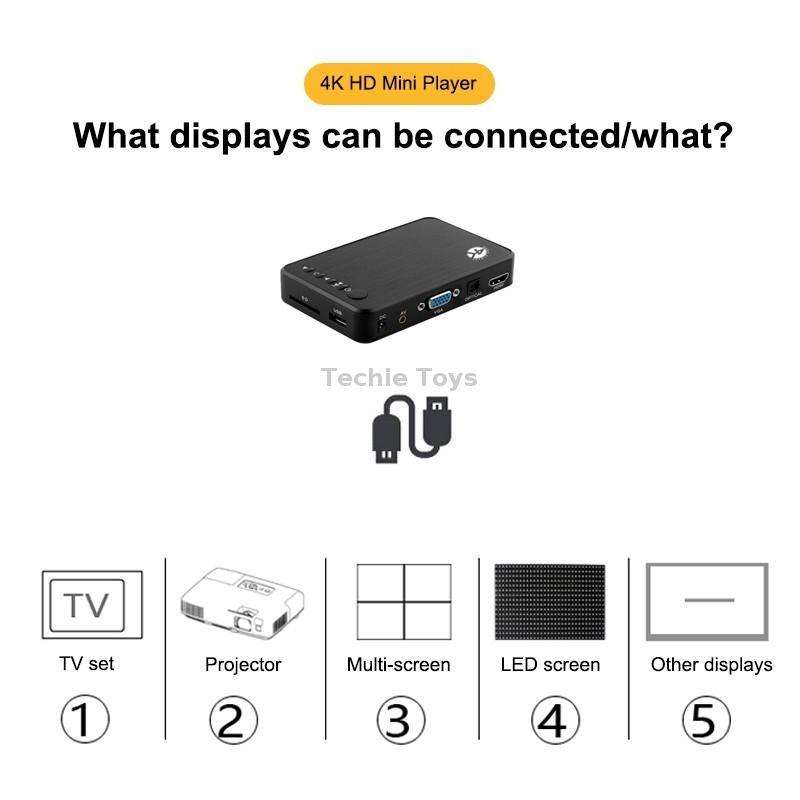 X16 4K Media Player Horizontal And Vertical Screen Video Advertising AD Player, Auto Looping Playbac