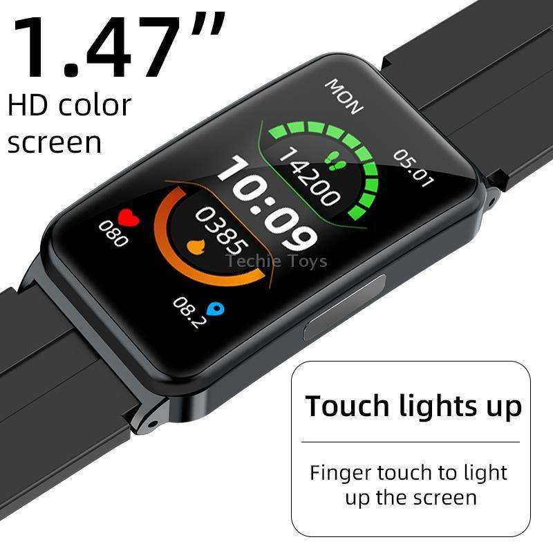EP01 1.47 inch Color Screen Smart Watch,Support Heart Rate Monitoring/Blood Pressure Monitoring(Blac