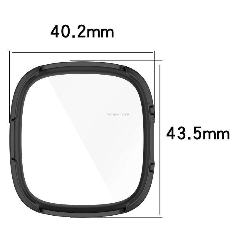 For Fitbit Versa 4 PC+ Toughened Film Integrated Protective Case(Black)