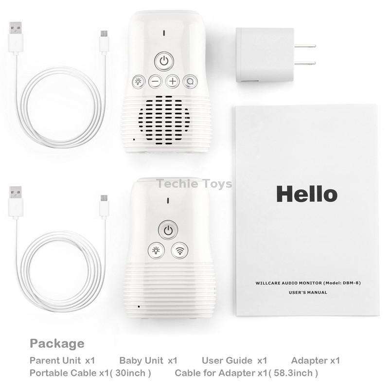 DBM-8 Wireless Audio Two-way Talk Back Baby Monitor, Intercom Sound Alert for Infant(EU Plug)