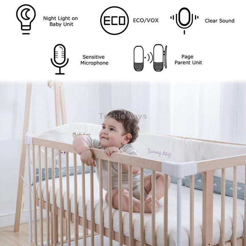 DBM-8 Wireless Audio Two-way Talk Back Baby Monitor, Intercom Sound Alert for Infant(EU Plug)