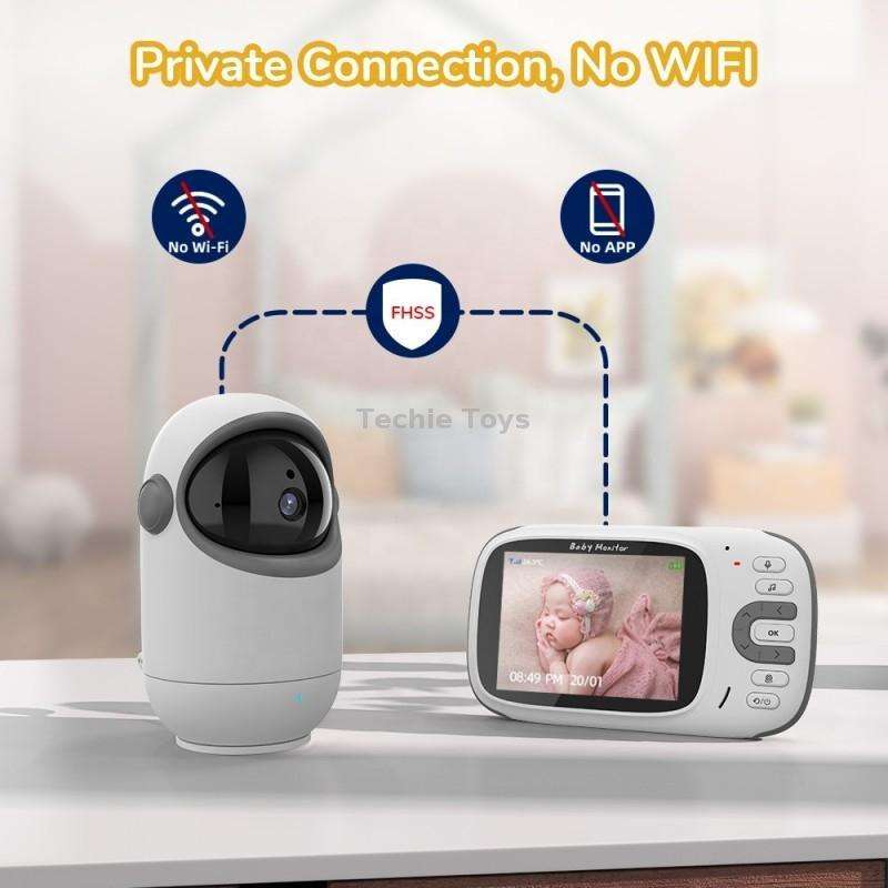 VB802 3.2 inch Baby Monitor Wireless Digital Video Rotating Camera(EU Plug)