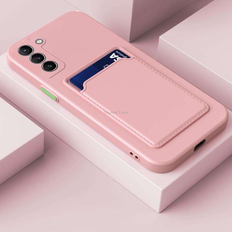 For Samsung Galaxy A54 5G Skin Feel Card TPU Contrast Color Button Phone Case(Pink)