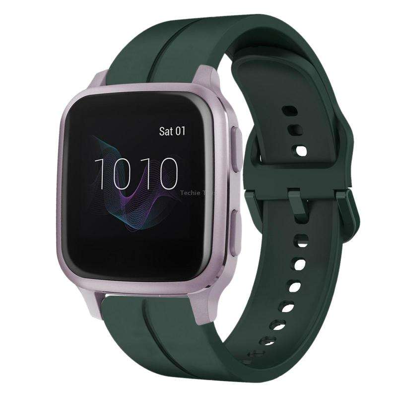 For Garmin Venu SQ 20mm Loop Silicone Watch Band(Dark Green)