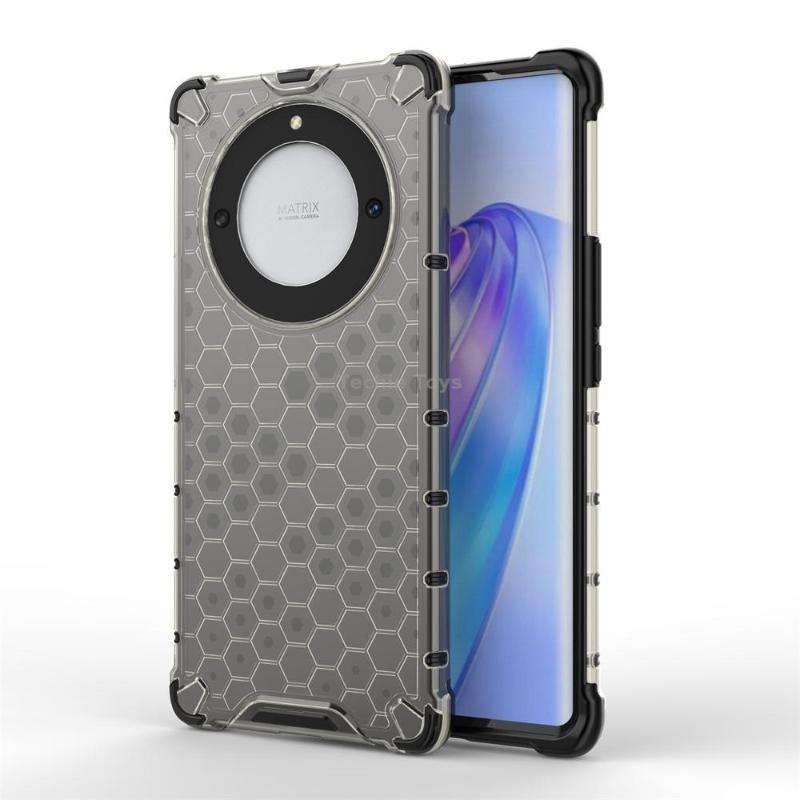 For Honor X9A Shockproof Honeycomb Phone Case(Black)