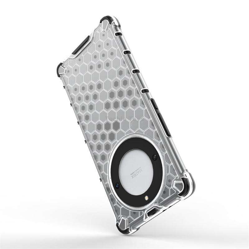 For Honor X9A Shockproof Honeycomb Phone Case(Black)