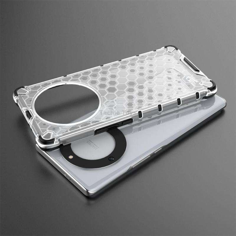 For Honor X9A Shockproof Honeycomb Phone Case(Black)