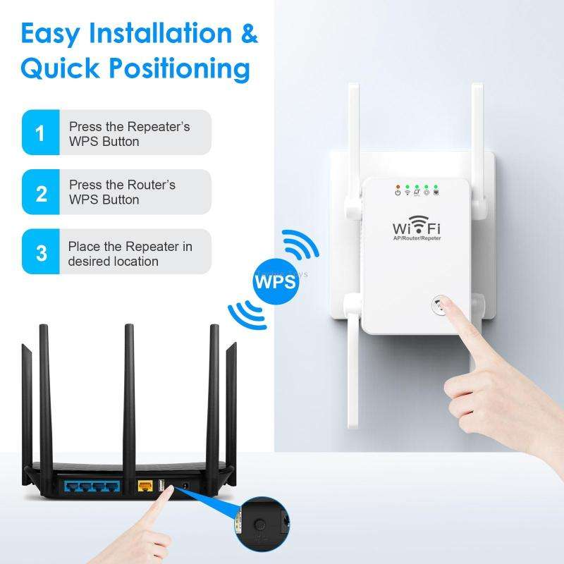 U8 300Mbps Wireless WiFi Repeater Extender Router Wi-Fi Signal Amplifier WiFi Booster(EU Plug)