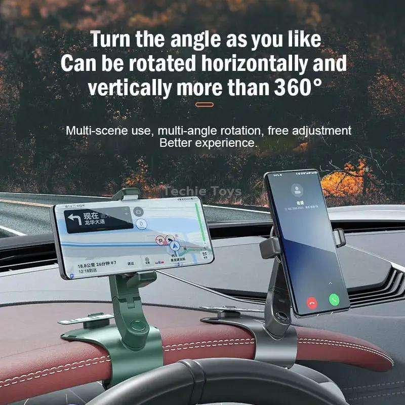 088 With Parking Phone Sign 360 Degrees Rotation Car Dashboard Mount Cell Phone Holder(Green)