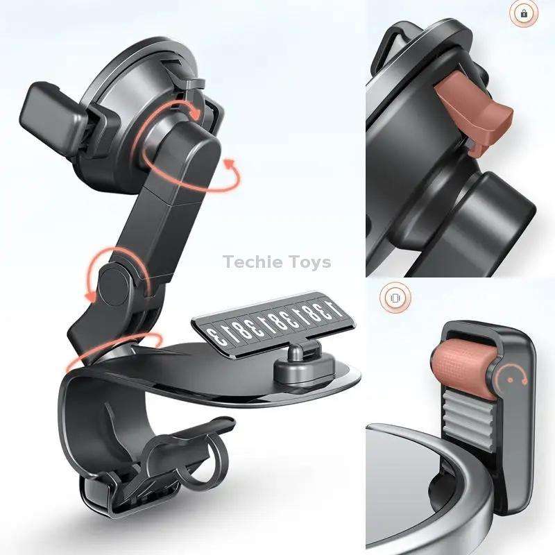 088 With Parking Phone Sign 360 Degrees Rotation Car Dashboard Mount Cell Phone Holder(Green)