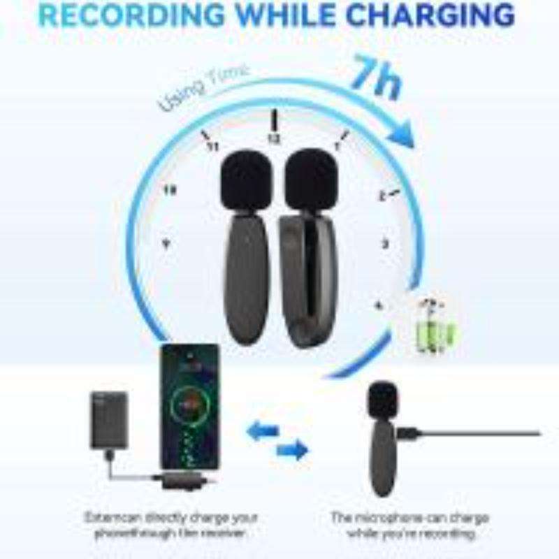 One by Two 3 in 1 Mini Wireless Lavalier Microphones for iPhone / Android / Camera with Noise Reduct