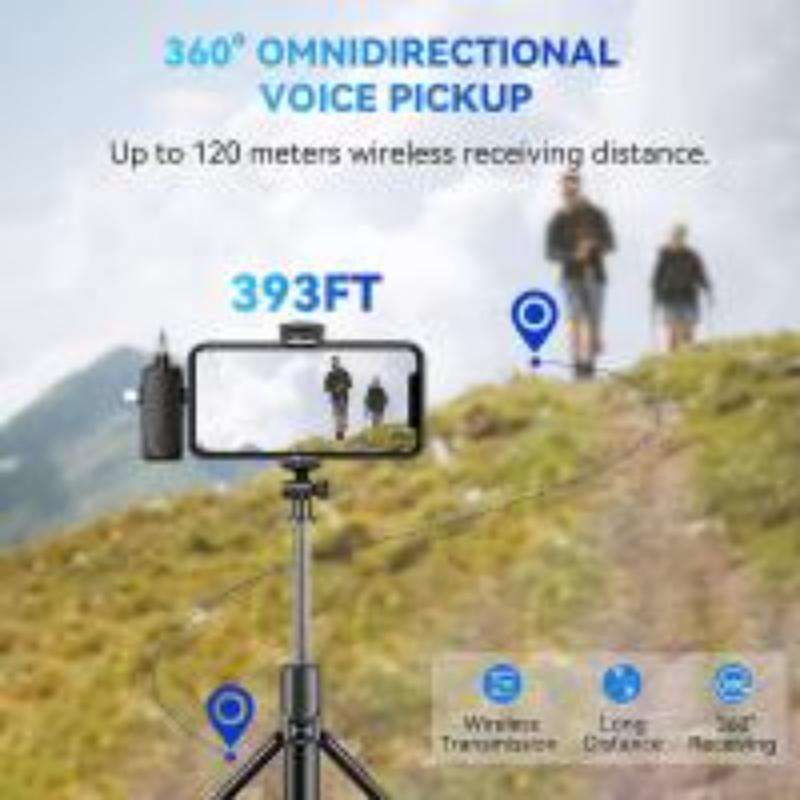 One by Two 3 in 1 Mini Wireless Lavalier Microphones for iPhone / Android / Camera with Noise Reduct