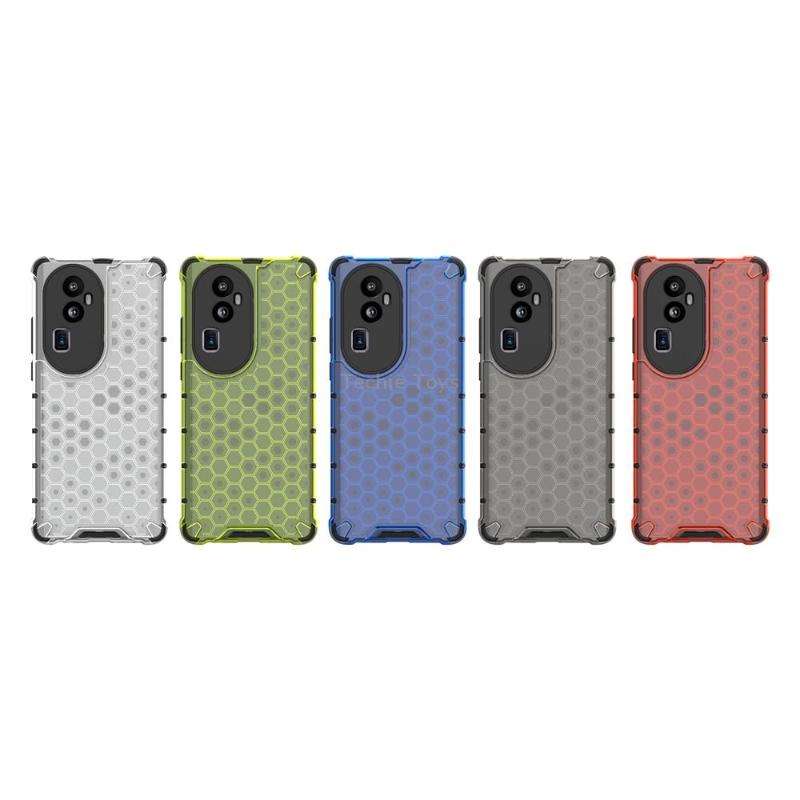 For OPPO Reno10 Pro+ Shockproof Honeycomb Phone Case(Black)