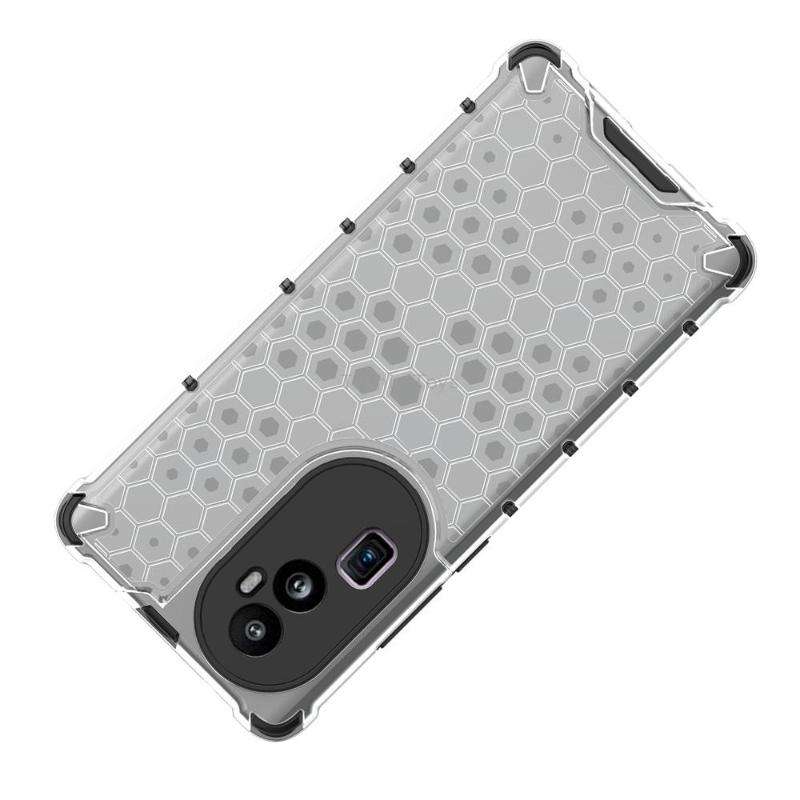 For OPPO Reno10 Pro+ Shockproof Honeycomb Phone Case(Black)