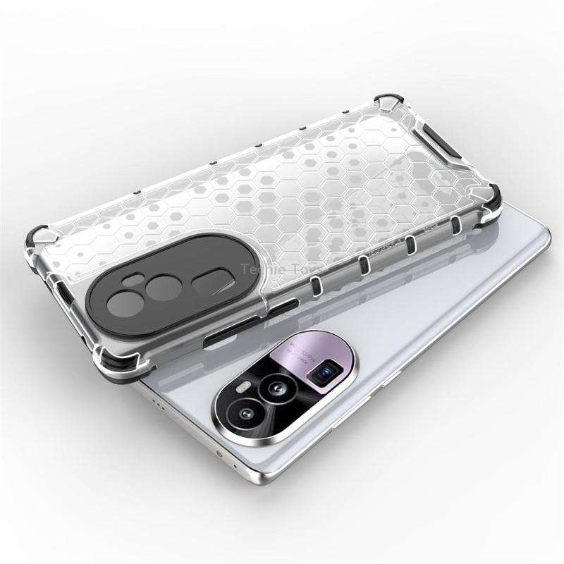 For OPPO Reno10 Pro+ Shockproof Honeycomb Phone Case(Black)
