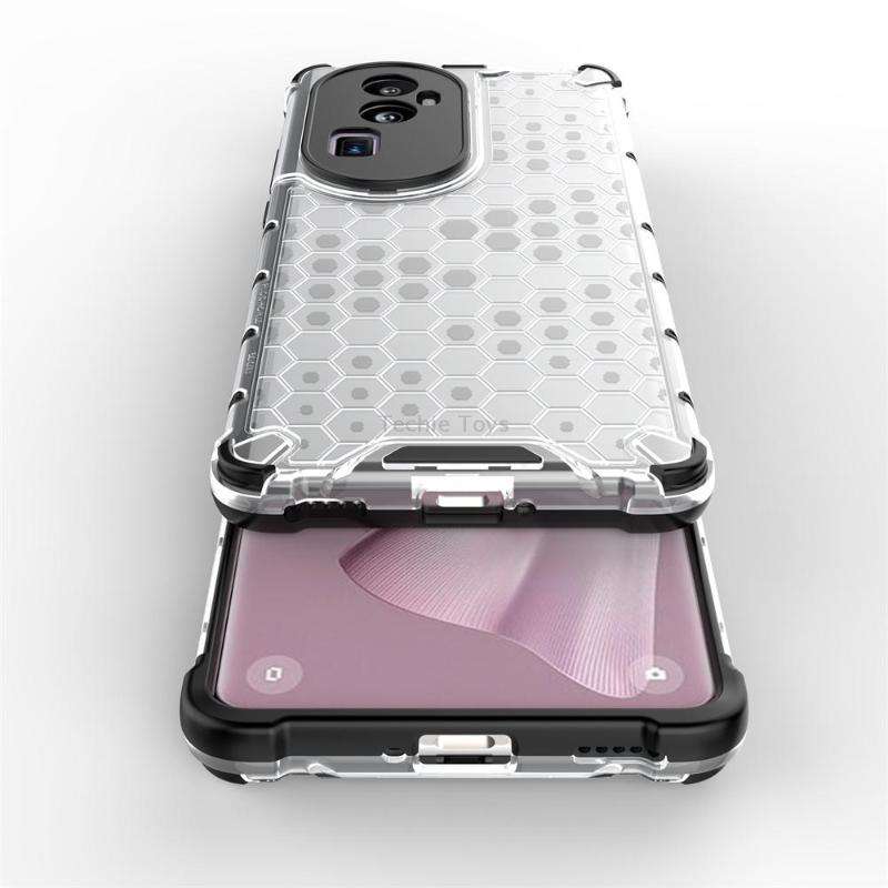 For OPPO Reno10 Pro+ Shockproof Honeycomb Phone Case(Black)