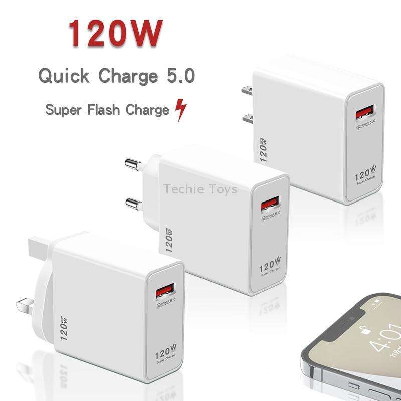 120W USB Super Fast Charging Charger, Plug Size:US Plug