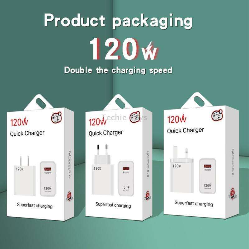 120W USB Super Fast Charging Charger, Plug Size:US Plug