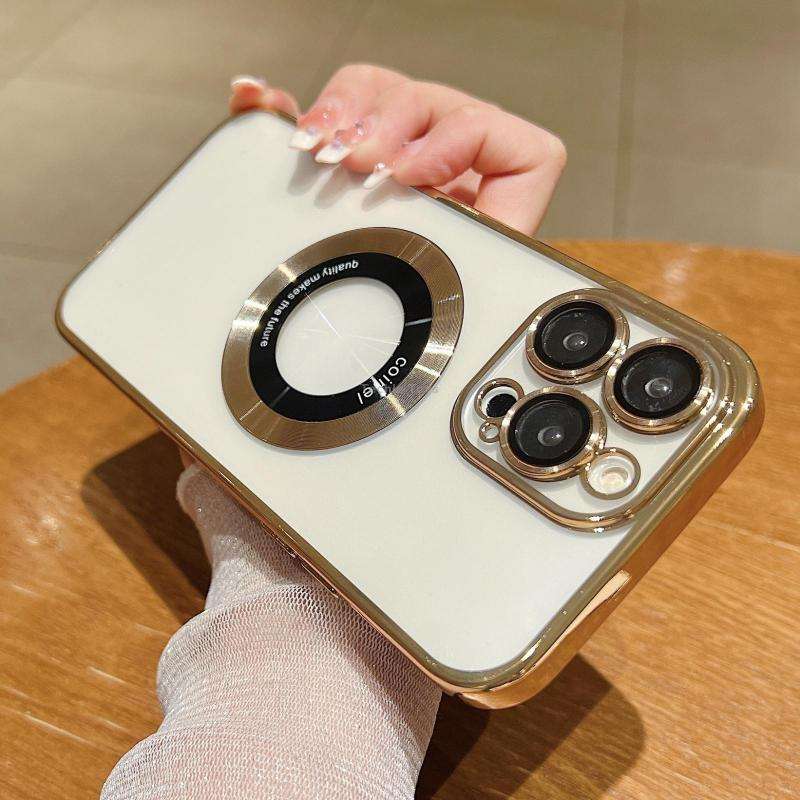 For iPhone 11 Pro Max Electroplating Magsafe TPU Phone Case(Black)