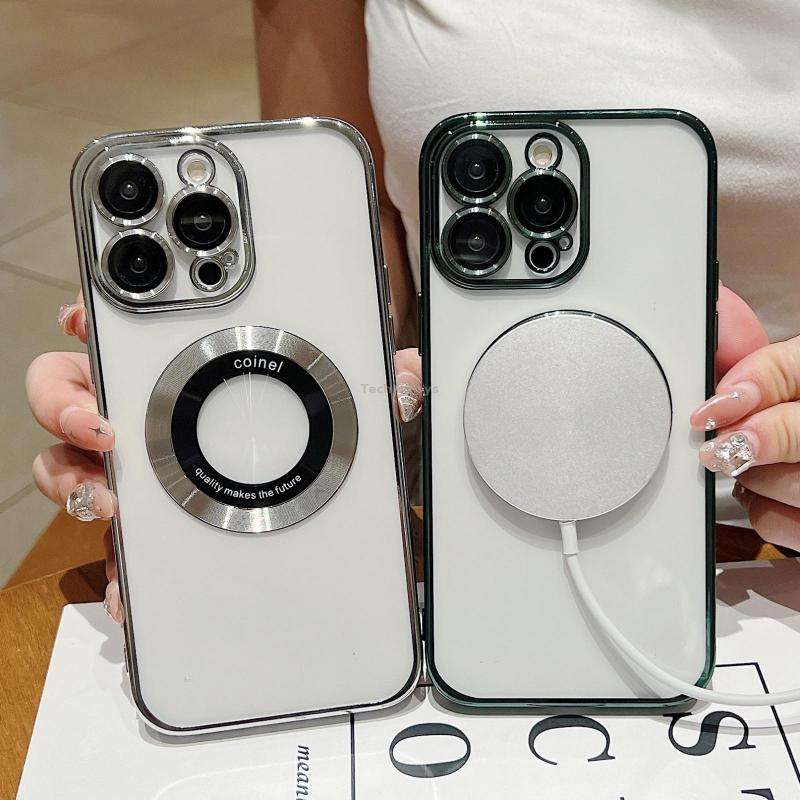 For iPhone 11 Pro Max Electroplating Magsafe TPU Phone Case(Black)