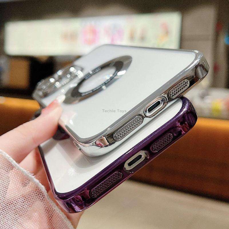 For iPhone 11 Pro Max Electroplating Magsafe TPU Phone Case(Black)