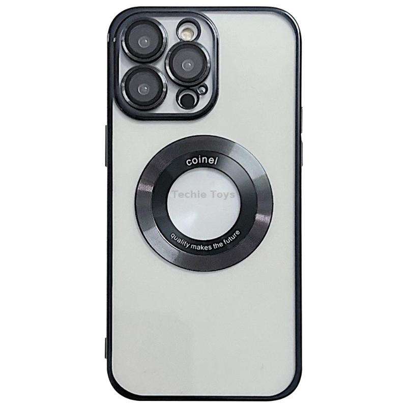 For iPhone 15 Pro Max Electroplating Magsafe TPU Phone Case(Black)