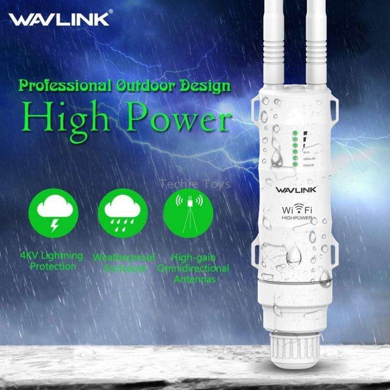 WAVLINK WN570HA1 Weatherproof 2.4+5GHz 600Mbps Outdoor WiFi Range Router Extender, Plug:EU Plug
