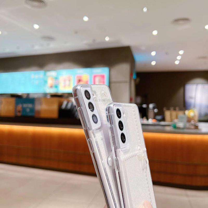 For Samsung Galaxy A24 5G Pearl Bow Glitter Epoxy TPU Phone Case(Three Knots)