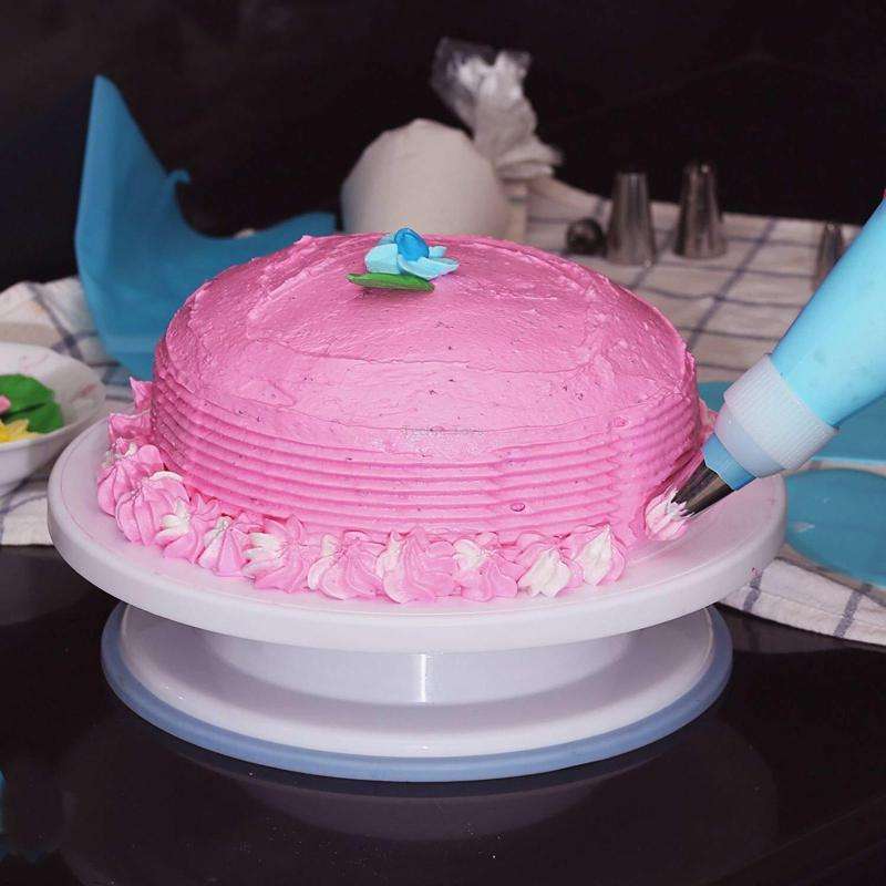 106 in 1 Cake Turntable Set Stainless Steel Decorating Mouth Cake Decorating Baking Tool(Blue)