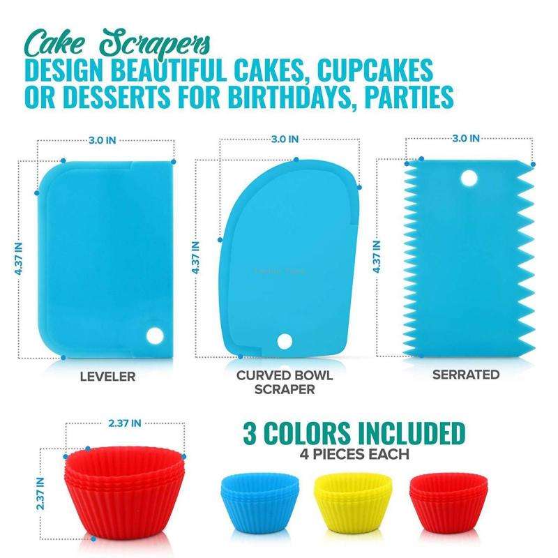 106 in 1 Cake Turntable Set Stainless Steel Decorating Mouth Cake Decorating Baking Tool(Blue)