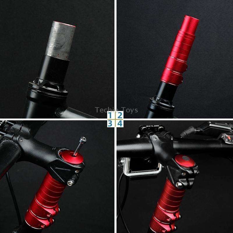 FMFXTR Mountain Bike Handlebar Aluminum Alloy Height Increaser, Increase Height:8.5cm(Blue)