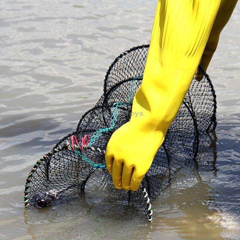 Spring Cage Fishing Net Automatic Folding Shrimp Cage Round Spring Fish Net(Special Mesh Large)