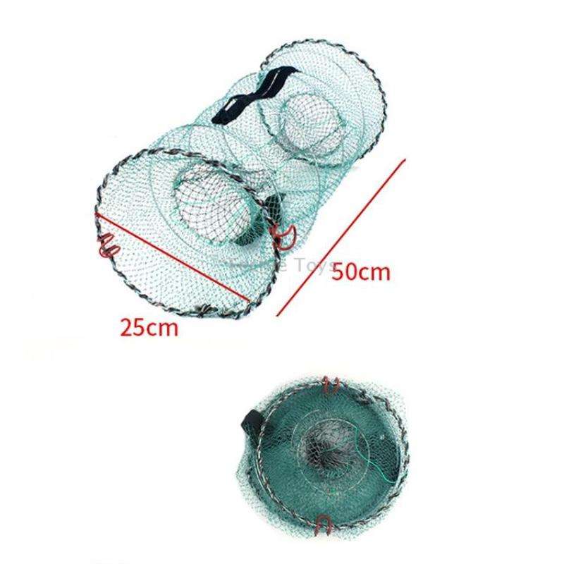 Spring Crab Cage Fishing Net Round Folding Fishing Net(Small)