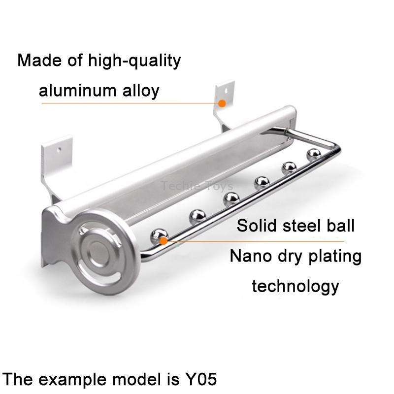 Y02 Extendable 16 inches Wardrobe Hardware Push-Pull Hanging Rod Clothes Rail