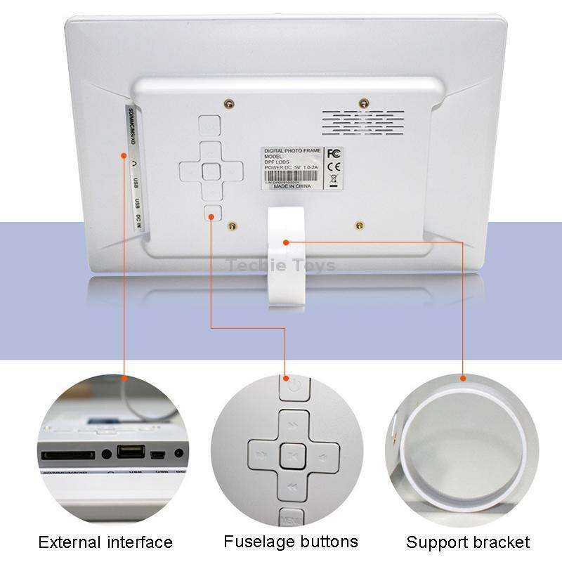 DPF-106 10.1 inch Digital Photo Frame LED Video Advertising Machine, Plug:EU Plug(White)