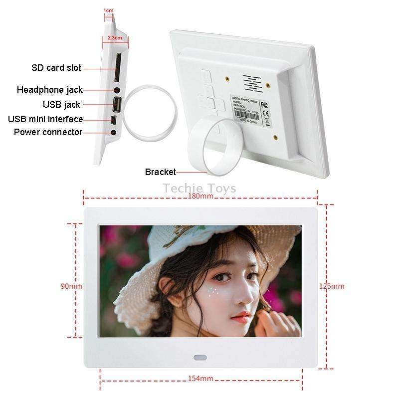 DPF-706 7 inch Digital Photo Frame LED Wall Mounted Advertising Machine, Plug:UK Plug(Black)