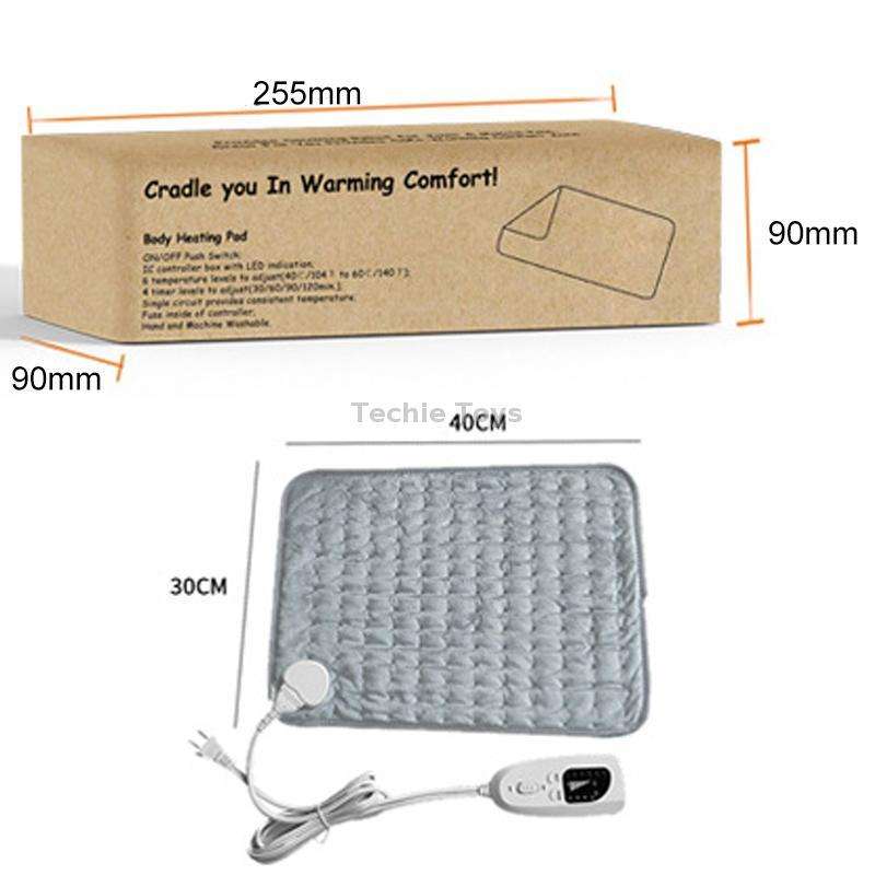 Home Physiotherapy Heating Pad Electric Heating Blanket, Size: 40x30cm, Plug Tpye:EU Plug(Silver Gra