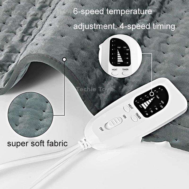 Home Physiotherapy Heating Pad Electric Heating Blanket, Size: 40x30cm, Plug Tpye:EU Plug(Silver Gra