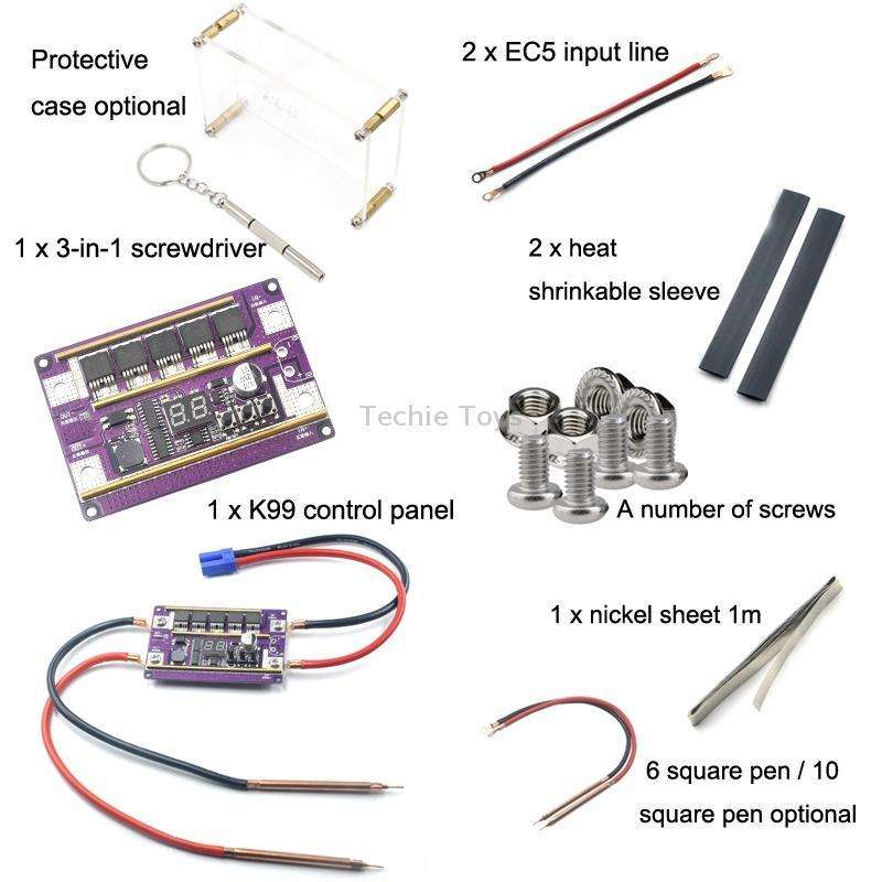Start Treasure Version 12V Digital Display DIY Battery Spot Welding Machine Pen Control, Style:10 Sq