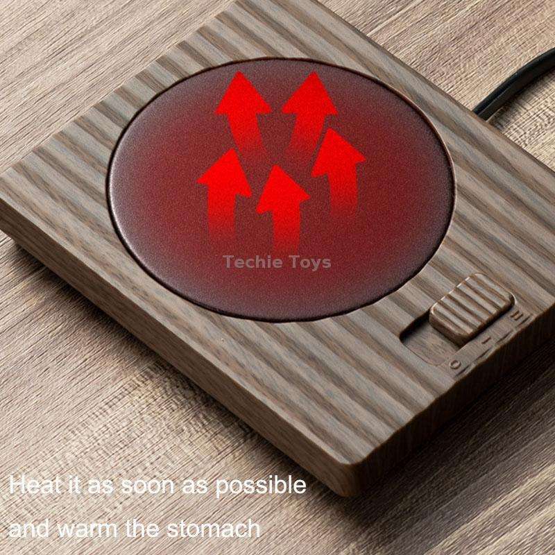 Home USB Constant Temperature Cup Mat Heat Thermos Coaster, Style:Without Adapter(Vintage Brown)