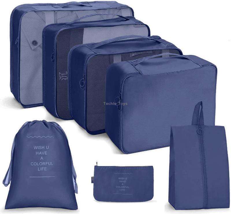 7 In 1 Travel Storage Bag Set Folding Storage Bag(Navy Blue)