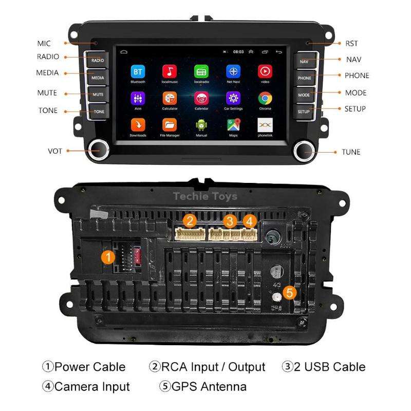 A3040 For Volkswagen 7-inch 2+32G Android Car Navigation Central Control Large Screen Player