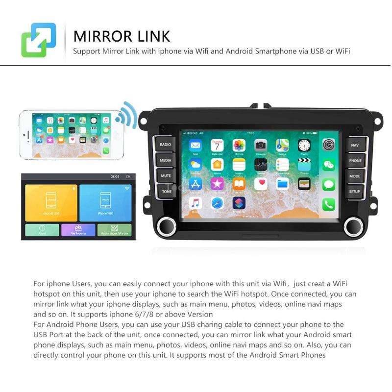 A3040 For Volkswagen 7-inch 2+32G Android Car Navigation Central Control Large Screen Player